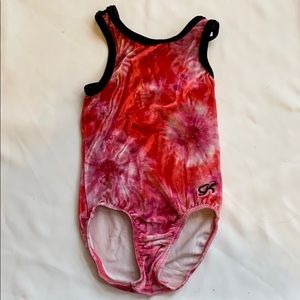 GK girls medium gymnastic dance leotard tie dye